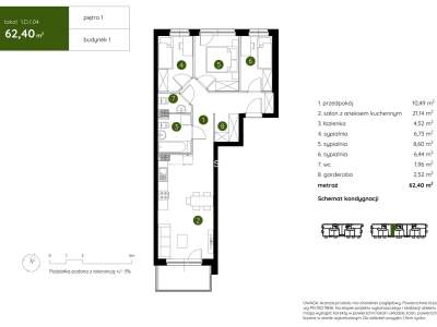         Apartamentos para Alquilar, Kraków, Pękowicka | 62 mkw