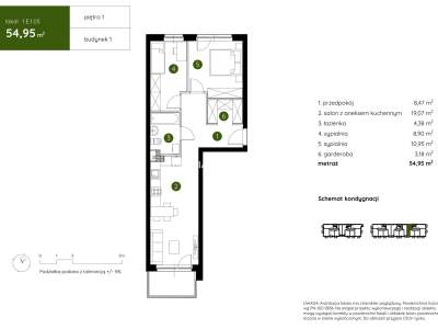         Apartamentos para Alquilar, Kraków, Pękowicka | 54 mkw