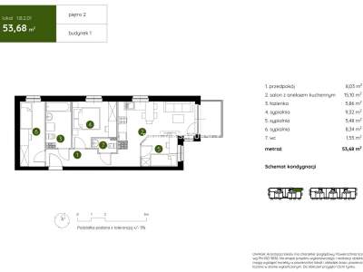         Apartamentos para Alquilar, Kraków, Pękowicka | 53 mkw