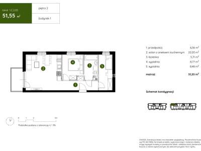         Apartamentos para Alquilar, Kraków, Pękowicka | 51 mkw