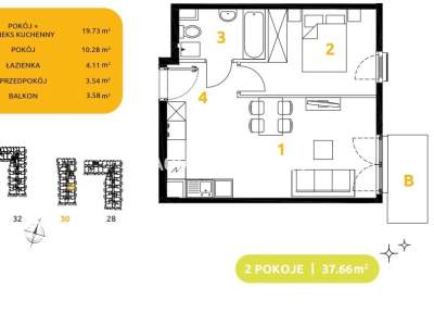         Apartamentos para Alquilar, Kraków, 29 Listopada - Okolice | 37 mkw