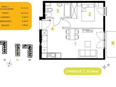         Apartamentos para Alquilar, Kraków, 29 Listopada - Okolice | 37 mkw