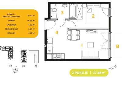         Apartamentos para Alquilar, Kraków, 29 Listopada - Okolice | 37 mkw