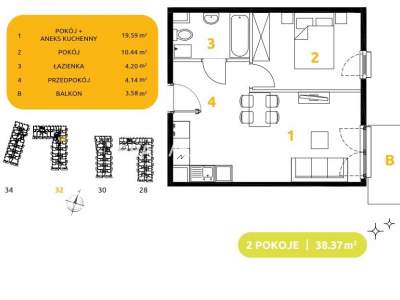         Apartamentos para Alquilar, Kraków, 29 Listopada - Okolice | 38 mkw