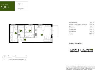         Apartamentos para Alquilar, Kraków, Pękowicka | 51 mkw