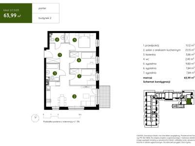         Apartamentos para Alquilar, Kraków, Pękowicka | 63 mkw