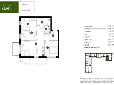         Apartamentos para Alquilar, Kraków, Pękowicka | 68 mkw