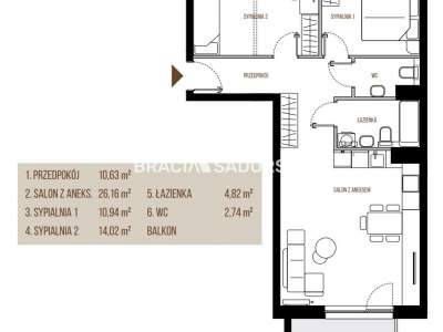         Apartamentos para Alquilar, Kraków, Wadowicka | 69 mkw